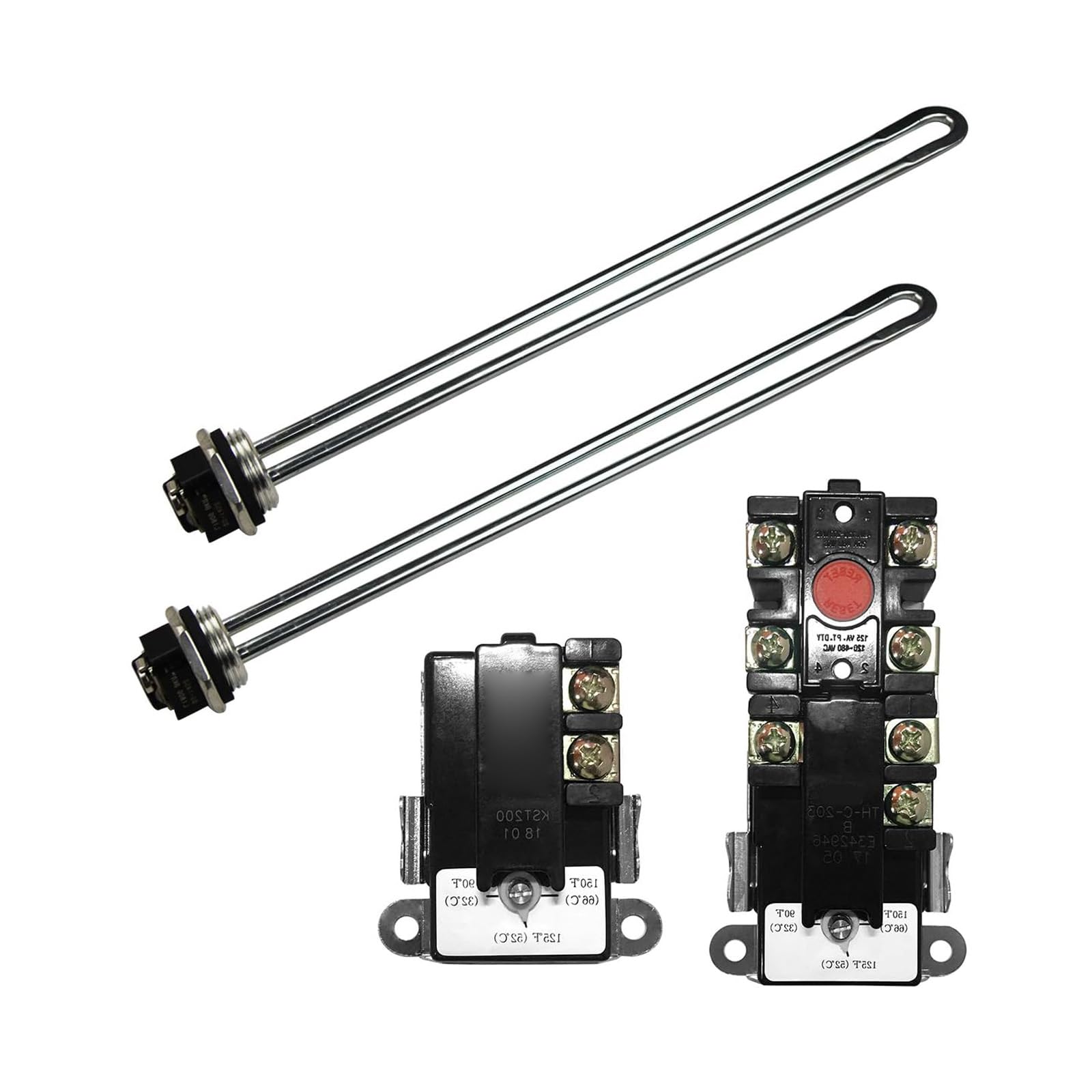 Buxuaaaa Electric Water Heater Up Set Includes Two 4500W 240V Water Heater Upper Thermostat Lower Thermostat Upper and Lower for