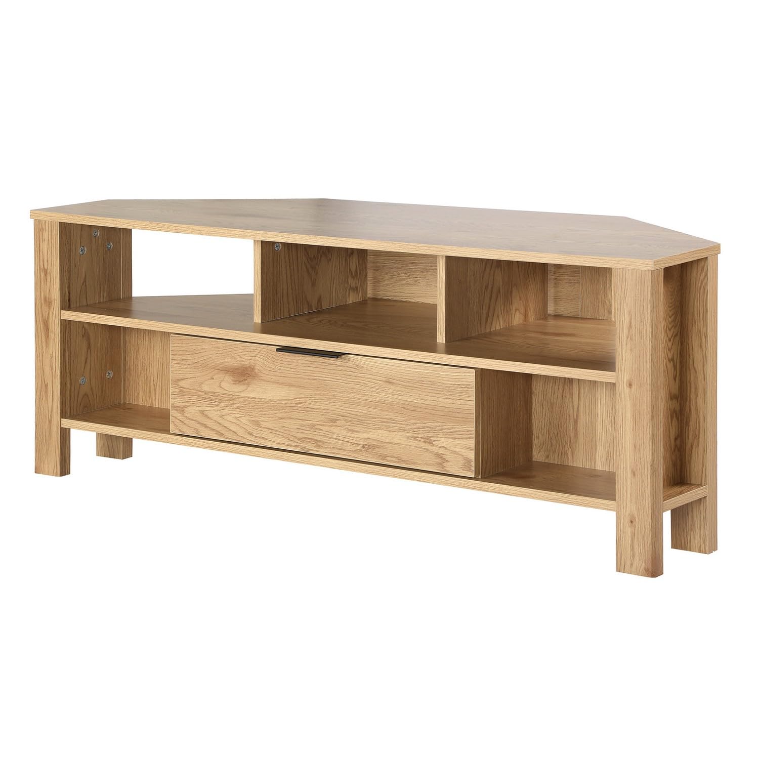Casâme Mueble De TV De Esquina 1 Cajón Decoración Roble - L120 Cm