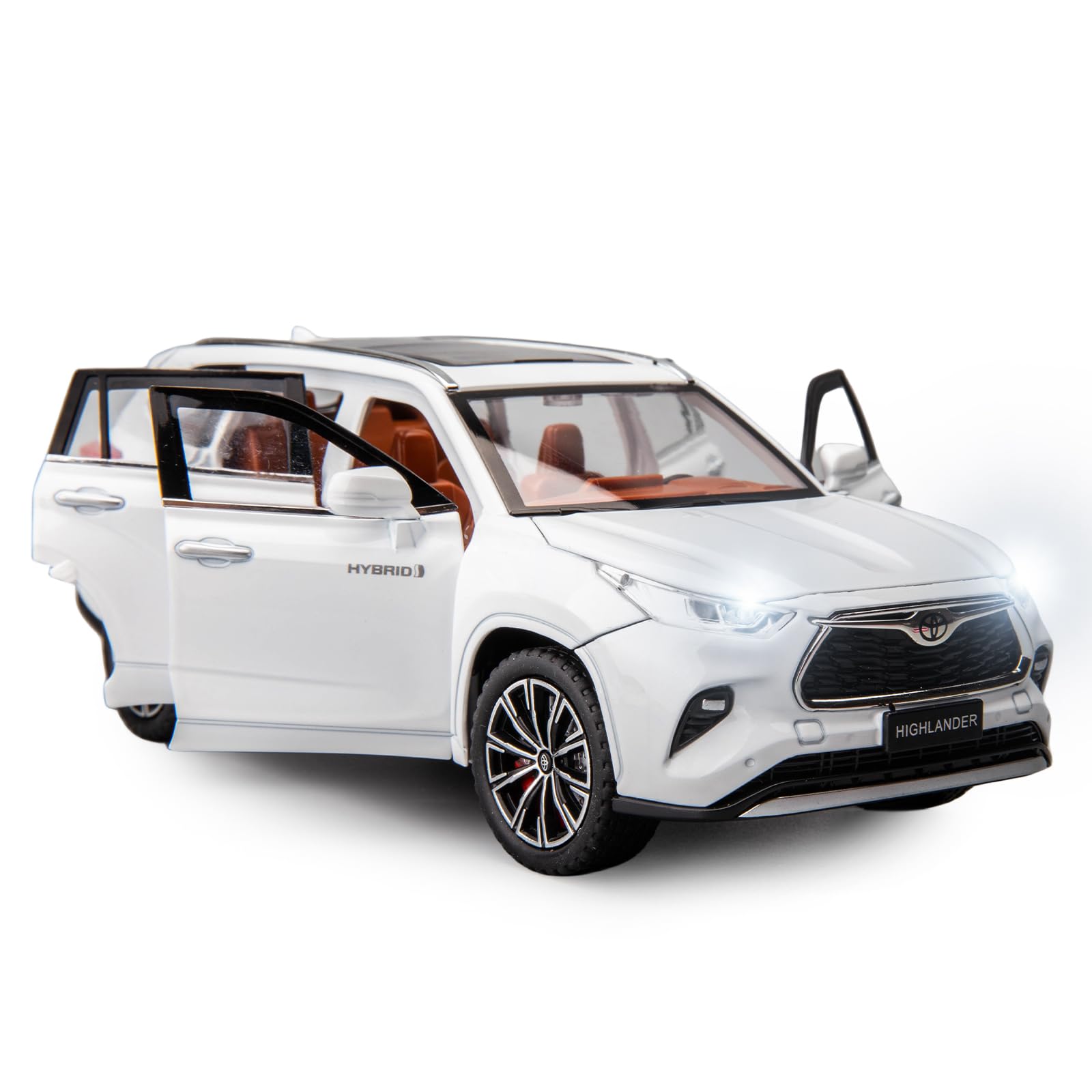 トヨタ　ハイランダー　HEV HIGHLANDER ホワイト　ミニカー　1/24 Amazon.com: BDTCTK 1/24 Highlander Model Car, Zinc Alloy Pull Back