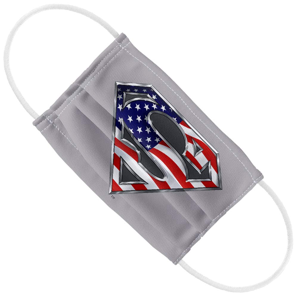 Popfunk Superman Kids All-American 1-Ply Reusable Face Mask Covering with Adjustable Nose Wire