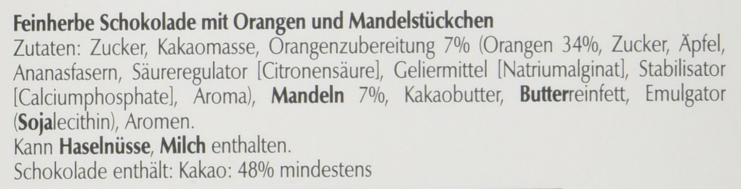 Excellence Orange Intense, Promotion, feinherbe Schokolade mit Orangen- und Mandelstückchen, 5er Pack (5 x 100 g)
