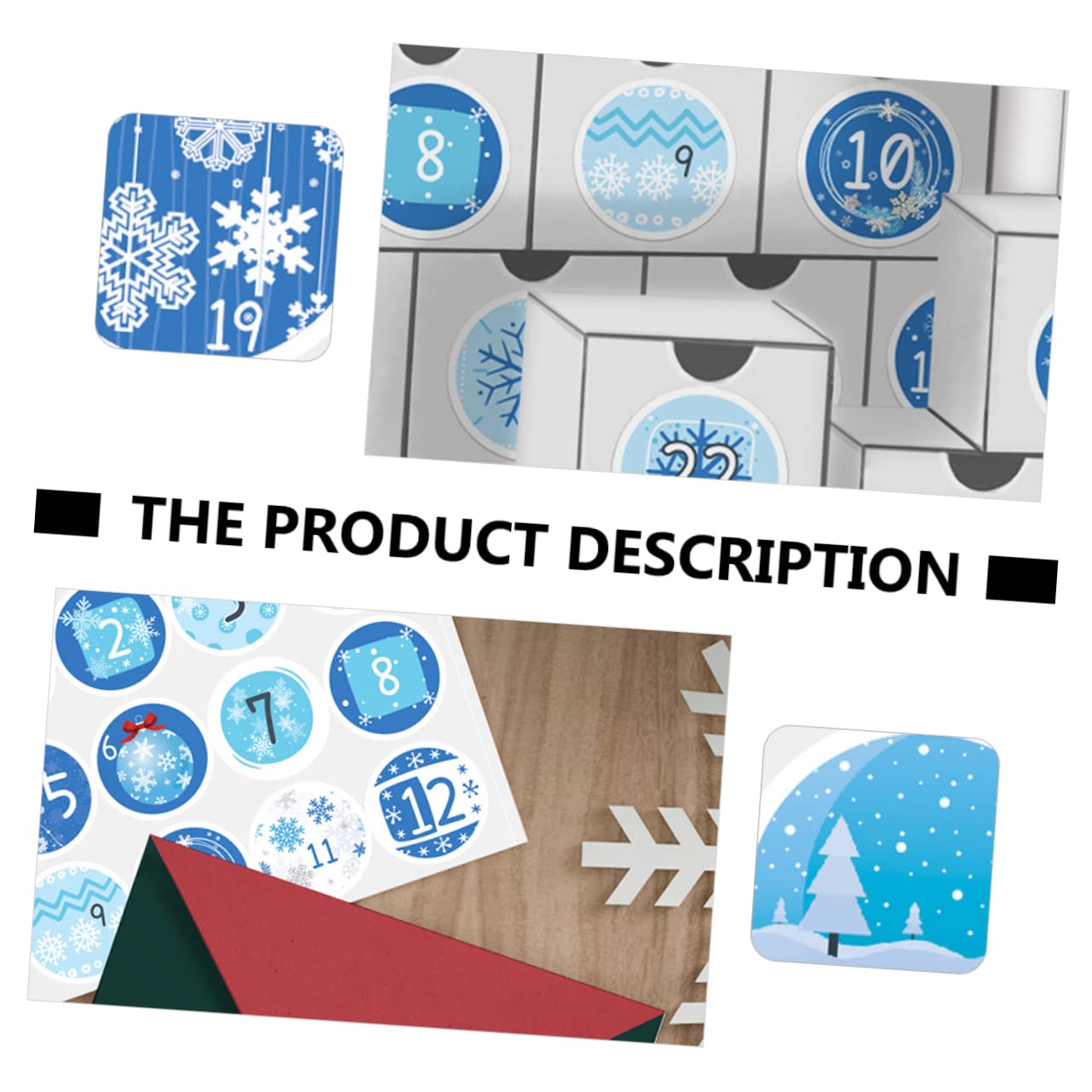PRETYZOOM 140 Fogli Adesivi del calendario di Natale adesivi con i numeri del calendario dell'avvento adesivo numero conto alla rovescia di natale adesivi natalizi stickers natalizi Blue