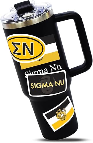 Miniatura 3 de Hojas de calcomanías Fraternity Sigma Nu  Calcomanías de vinilo diseñadas a medida con diseños oficiales, adhesivo extraíble, 7 calcomanías por hoja