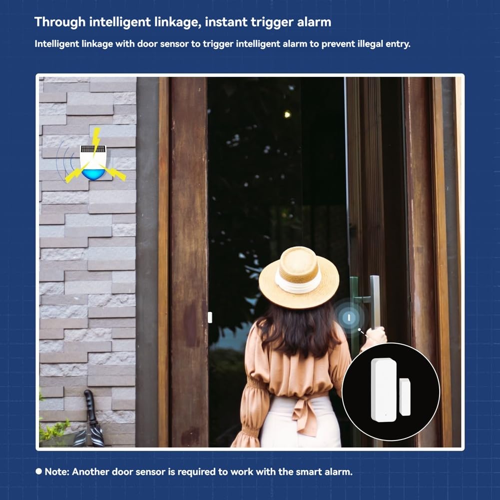 Capteur de Son et de Lumière Extérieur à Énergie Solaire pour Serre de Légumes de Jardin pour Balcon Capteur Intelligent de Son et de Lumière Extérieur WiFi à Énergie Solaire