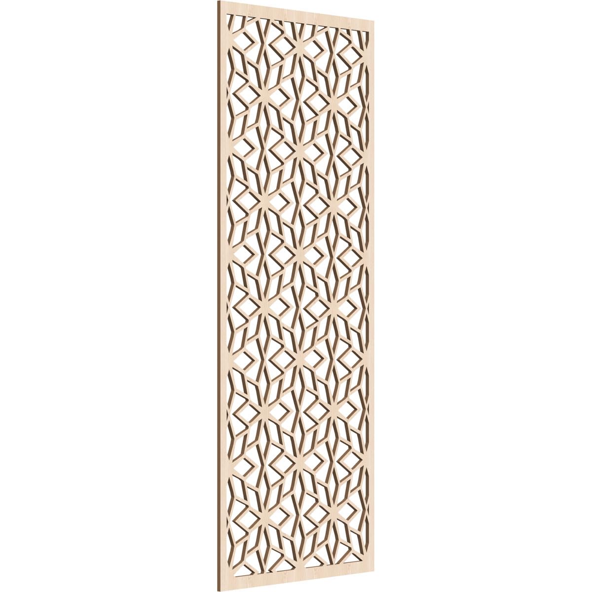 25 3/8"W x 64 3/8"H x 3/8"T Lake Decorative Fretwork Wood Wall Panels, Red Oak