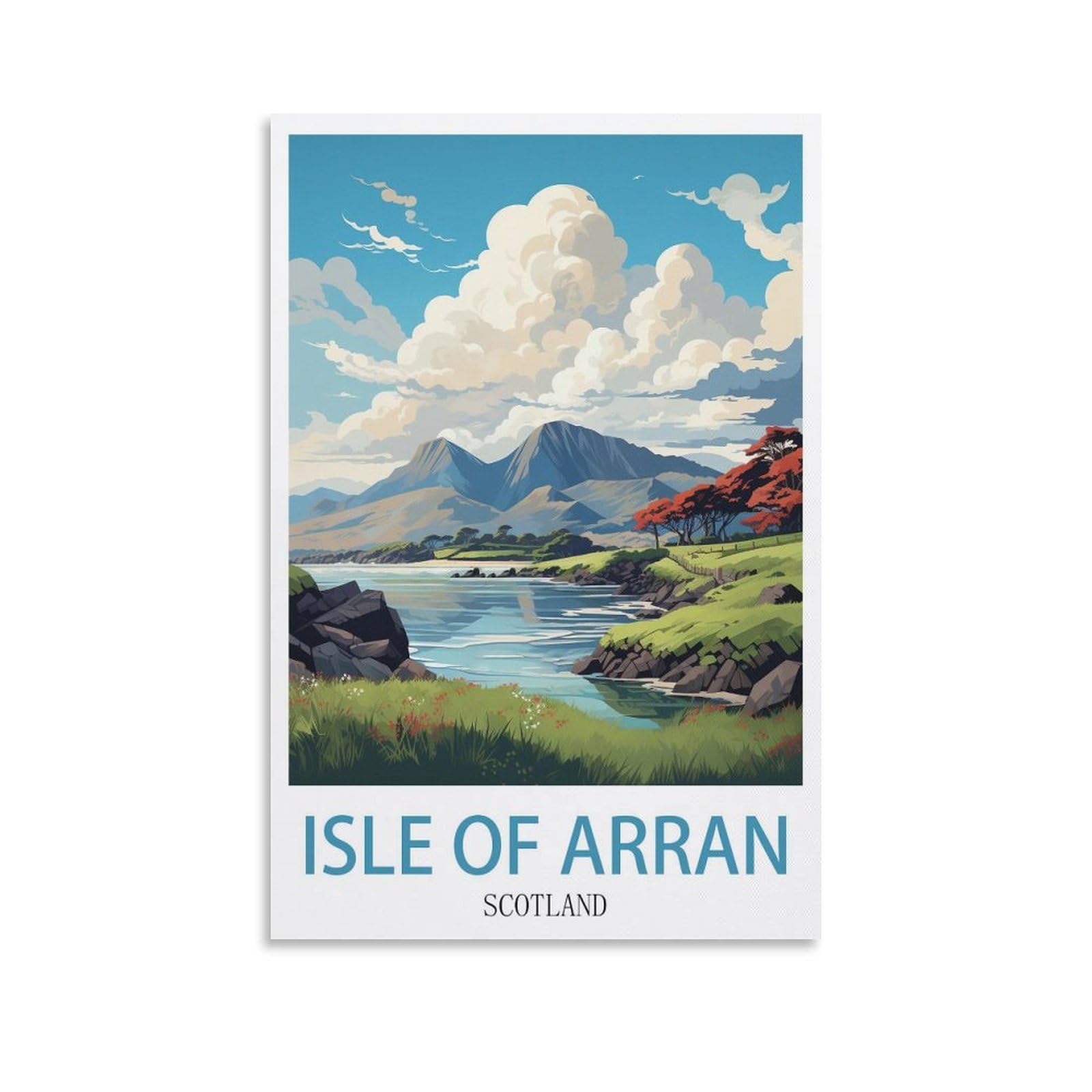 EZMLFA Diamond Painting Art Kits,Isle of Arran Scotland,5D Diamond Painting Kit for Adults Beginners, DIY Full Round Drill Gem Art Kits for Home Decor 50x60cm