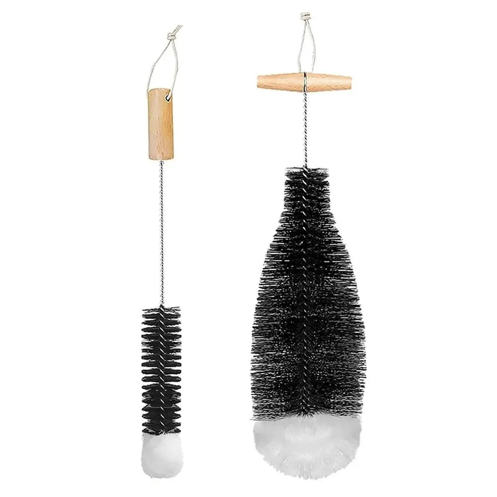 Bottle Brushes Set, Bottle Brush With Beechwood Handle For Glassware Jars Drink Cups Kitchen Tool Multicolor(Color3 2pcs)