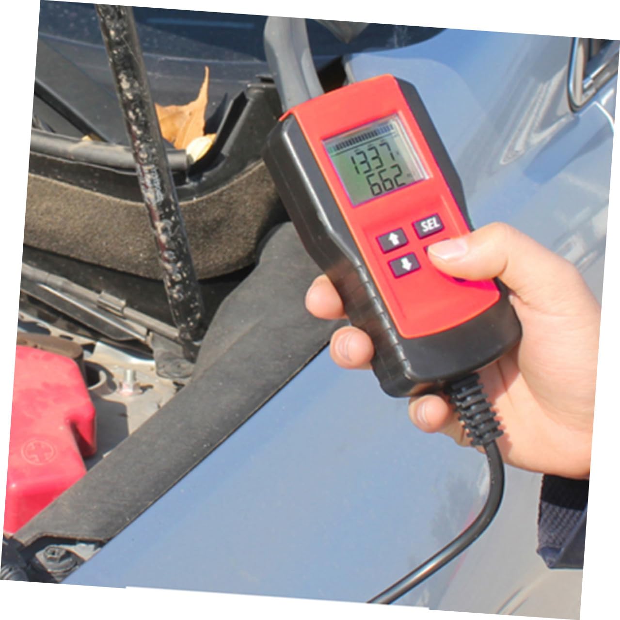 Hemobllo Tester per Batterie Auto, Analizzatore Batteria 12V Protezione Dispositivo, Rilevamento Tensione 7-15V e Test Affidabile, Strumenti Diagnostici