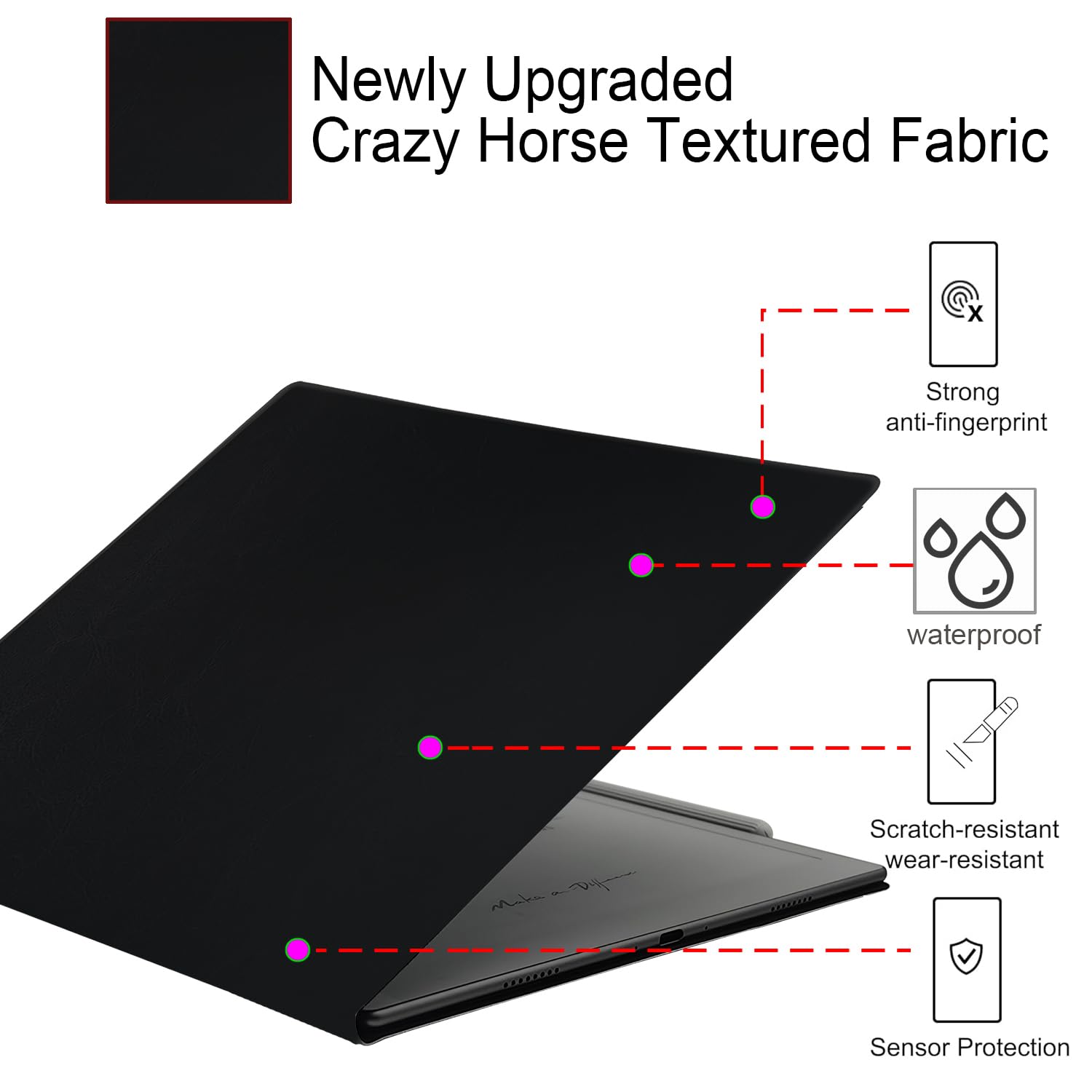 Magnetic Stand Case for Onyx Boox Go 10.3 BOOX Tablet Go 10.3 Gen II Lumi ePaper Ultra-Thin Lightweight Leather Cover with Auto SleepWake & Magnetic Closure Black product thumbnail 4