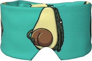 Avocado Butt Print Sleep Eye and Ear Muffs Mask - Soft & Breathable, Ideal for Travel, Meditation, and Nighttime Use