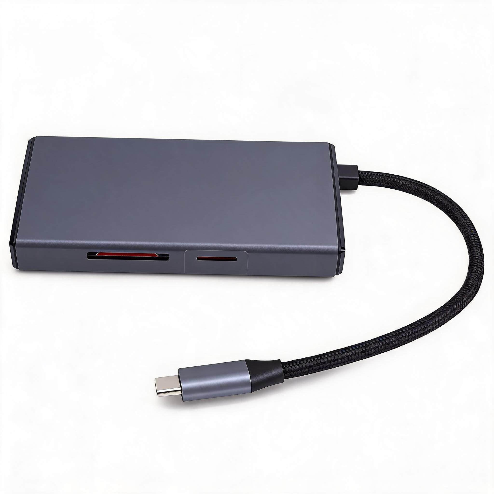 Sxhlseller Hub Czytnika Kart USB 5 w 1 10 Gb/s, Przenośny Adapter Kart Pamięci SD TF, Jednoczesne Odczytywanie 3 na Laptopie, Tablecie