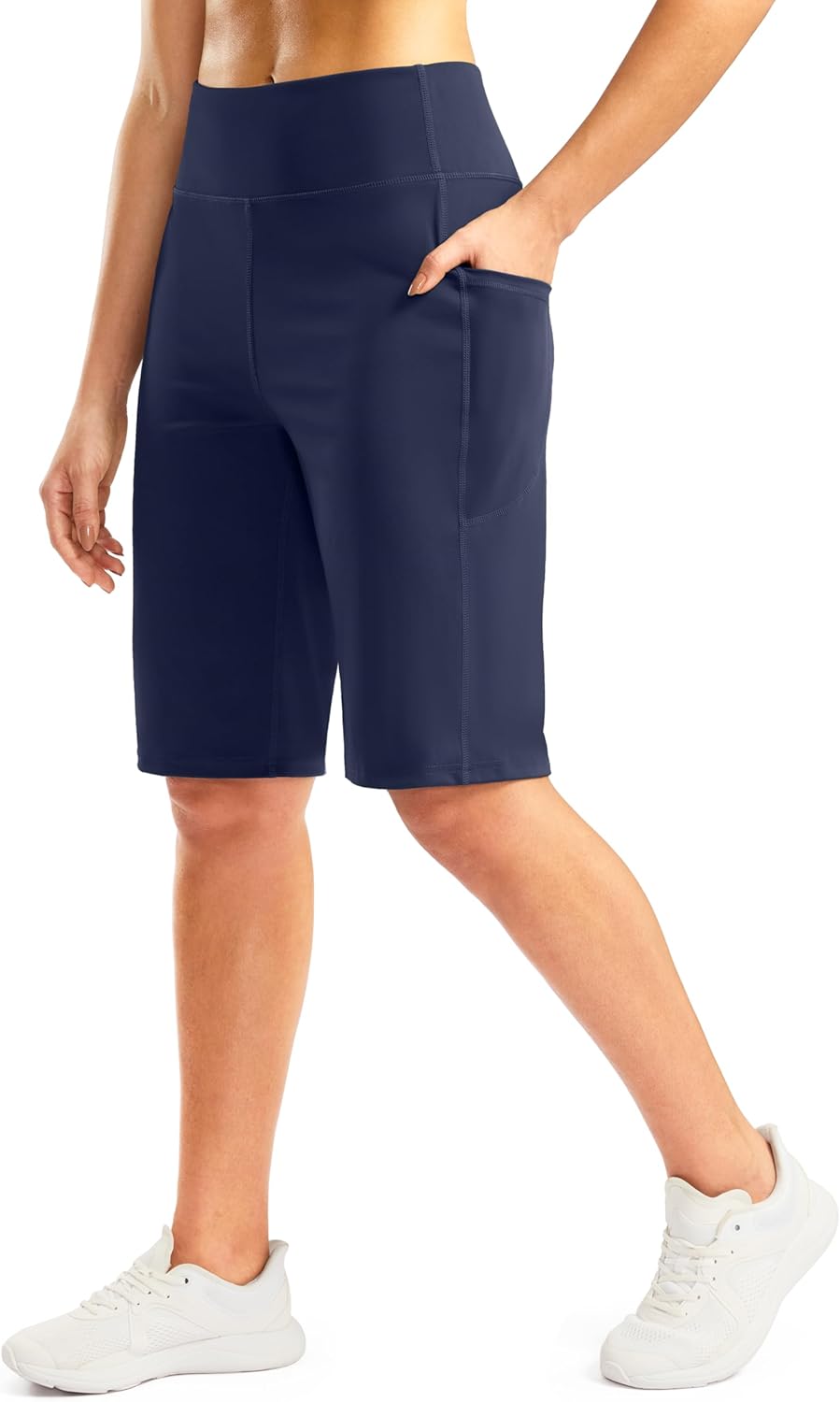 G Gradual Bermuda Shorts for Women with Pockets 12" Knee Length Women's High Waisted Stretch Long Shorts Walking Casual