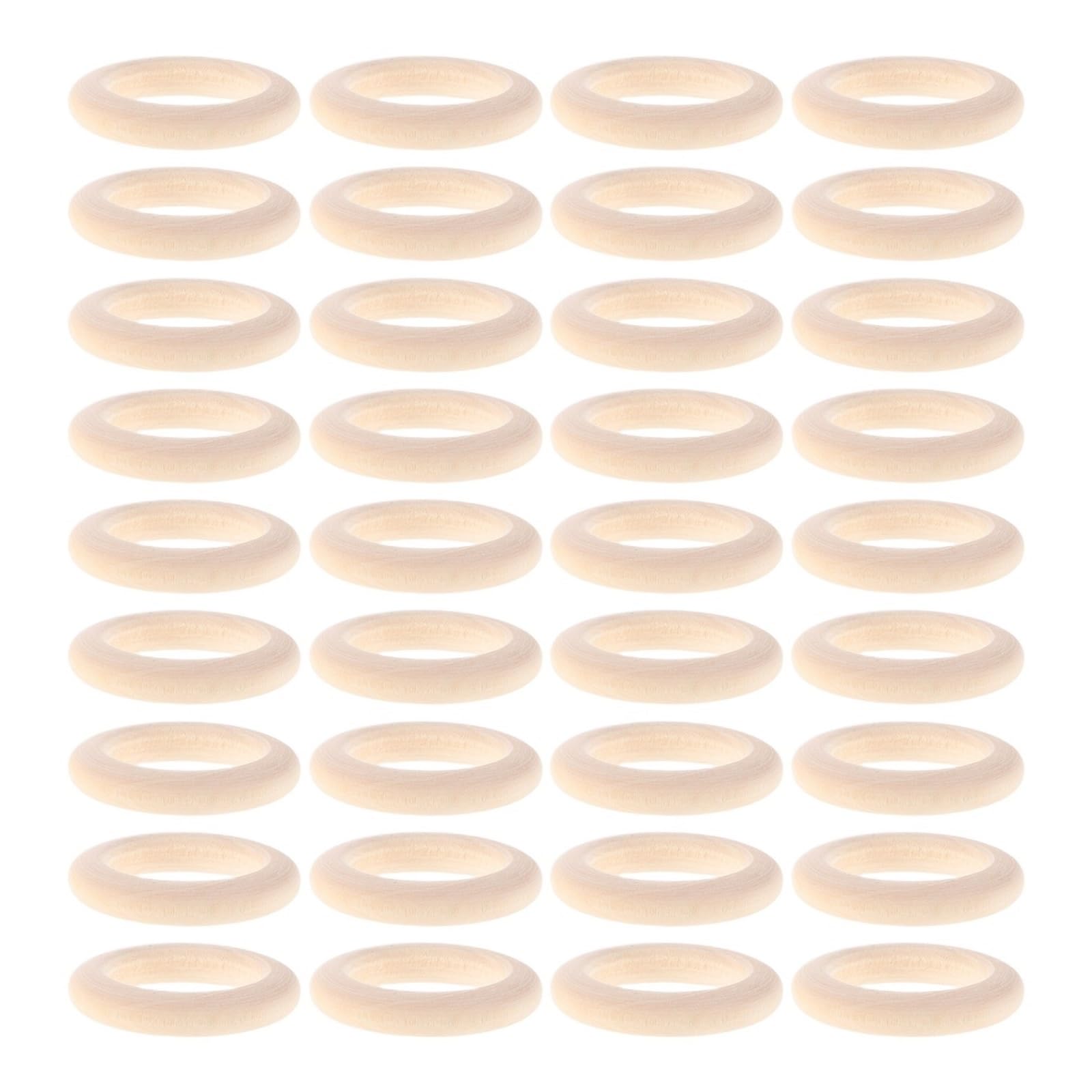 Holzringe für Handarbeiten, Unvollendete Holzringe 80 Stück 34 mm for DIY Makramee-Traumfänger-Bastelarbeiten