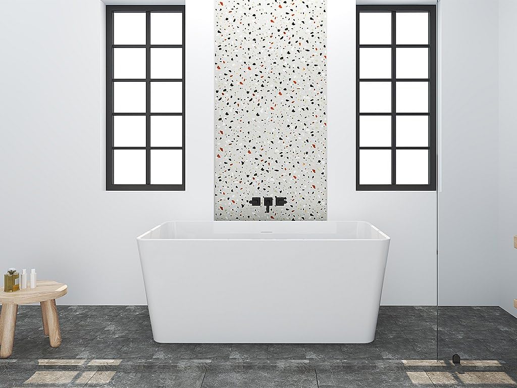 Vente-unique-Bañera exenta rectangular - 208 L - 150 x 75 x 55 cm - Blanco - Acrílico - SPICARA