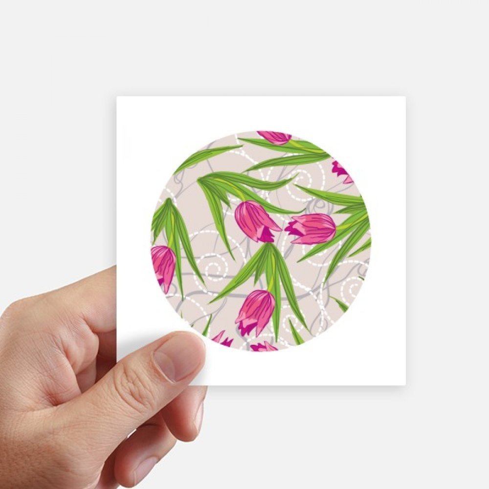 Feuilles fleur oeillet plante lot de 8 stickers carrés multicolores