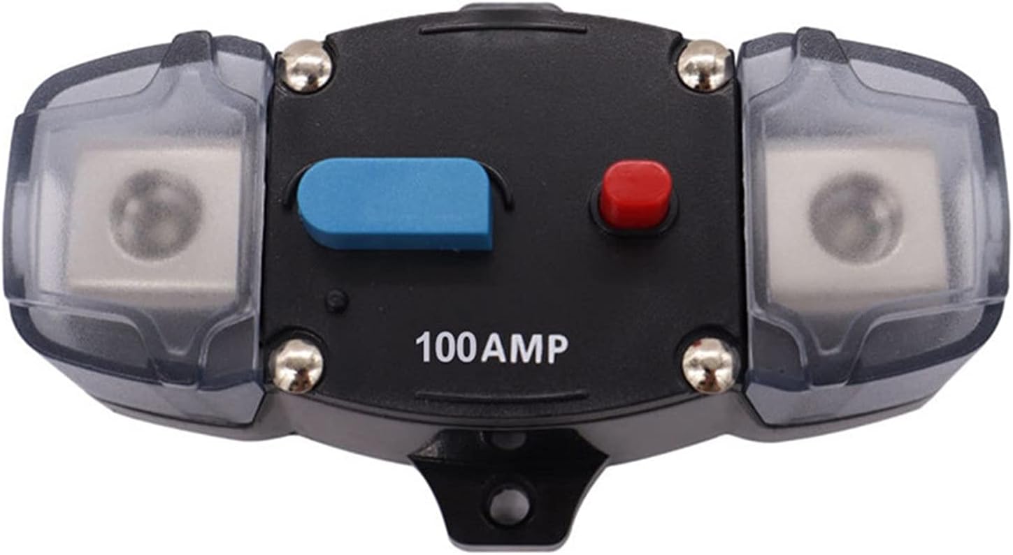 12-48V Circuit Breaker 50-300A Circuit Breaker Stereo Audio Car Fuse Holder AGU Style Stereo Amplifier Refit 4GA Cable Car Fuse (Color : OneColor)