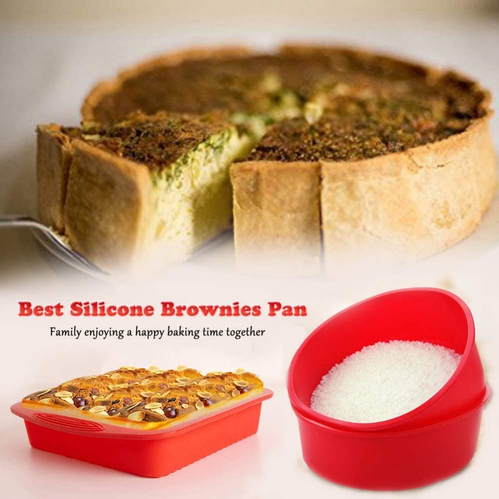 Stampo per torta in silicone rettangolare rotondo flessibile antiaderente per silicone da cucina, rosso