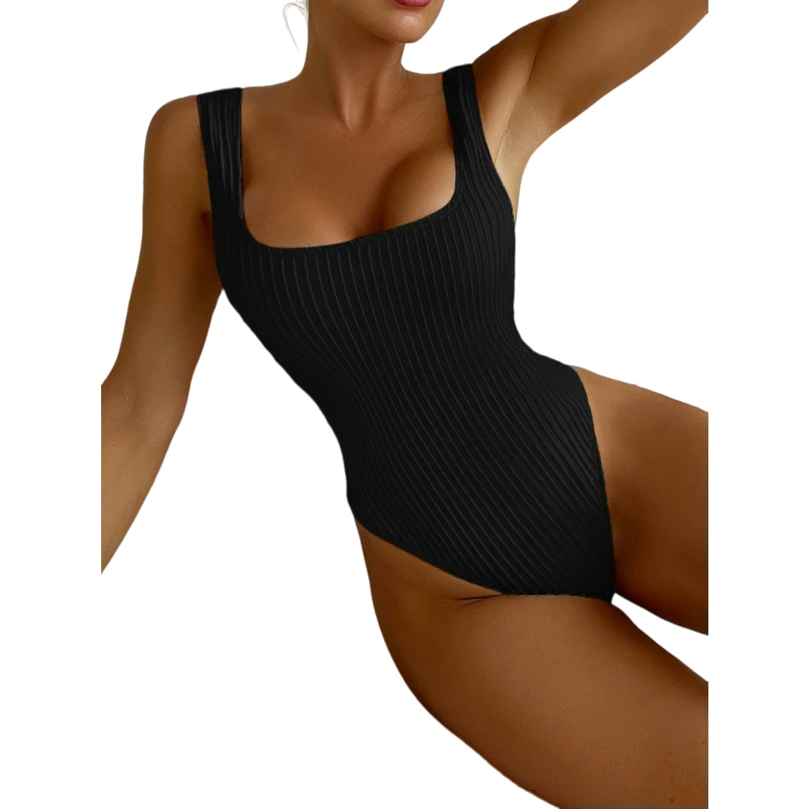 Costume Intero in Poliammide con Scollo Quadrato | Costume da bagno intero da donna con scollo quadrato