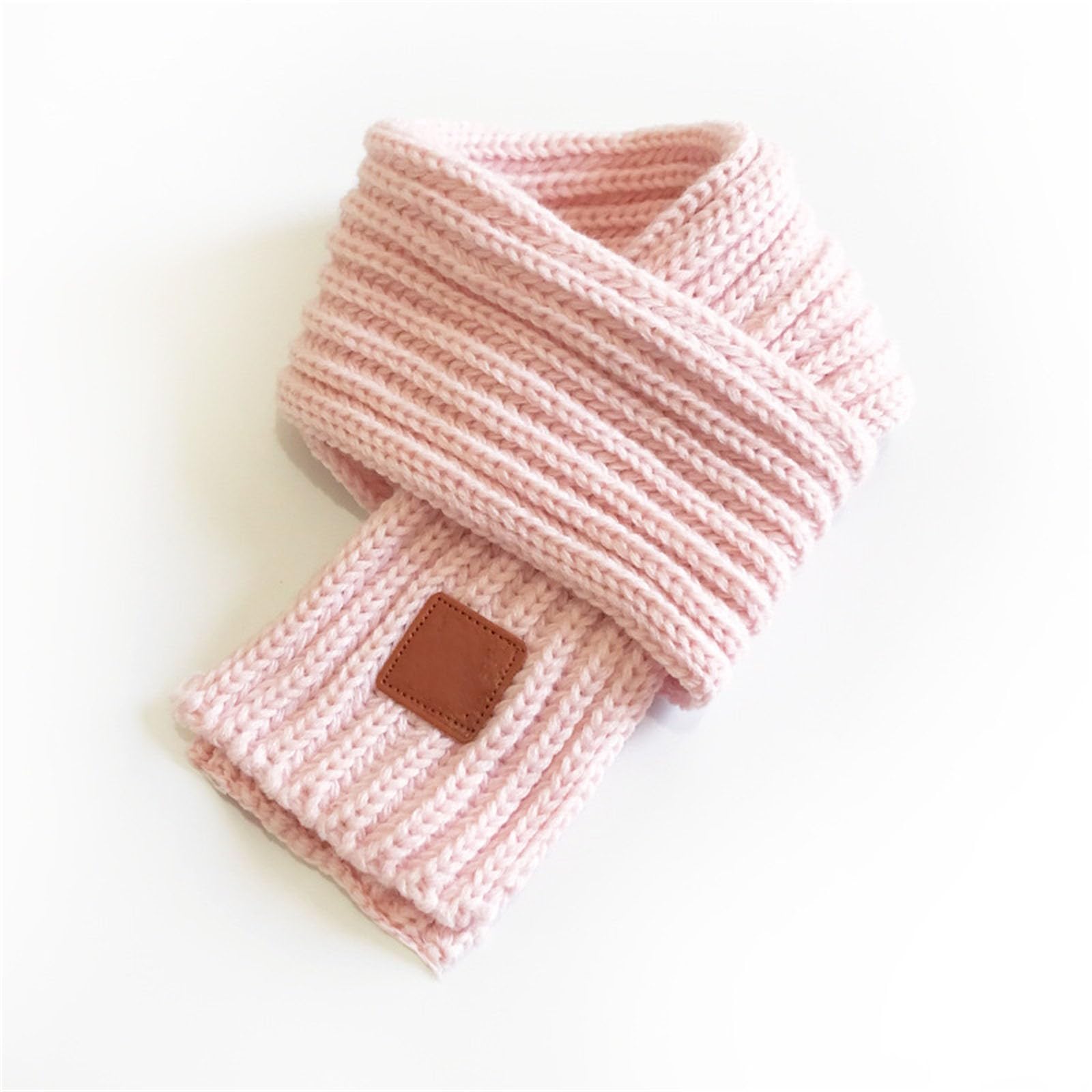Generisch Écharpes d'hiver chaudes en tricot pour enfants Écharpe chaude pour tout-petits garçons filles voiture lingettes d'entretien en plastique, Rose, taille unique