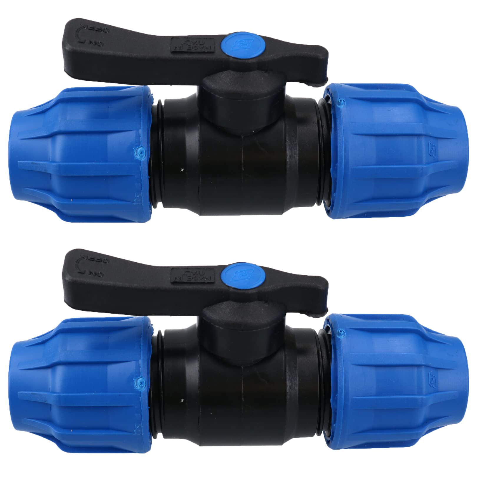 25 x 25mm MDPE Stopcock Hose Joiner Shut-Off Underground Disconnect 2 Pack