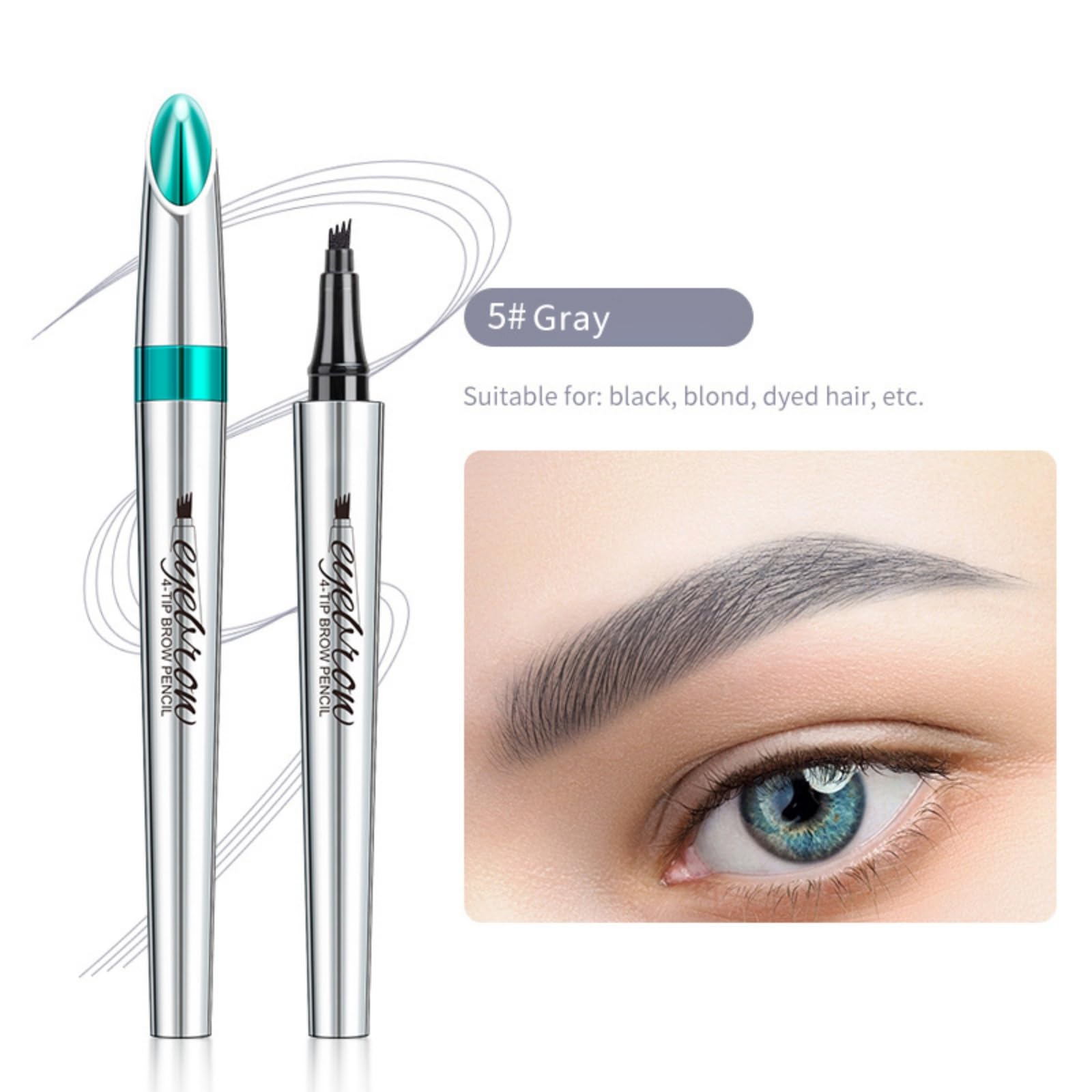 Weixinbuy Microblading Eyebrow Pen, Long-lasting, 4D Four-Tip Waterproof Eyebrow Pencil - Image 2