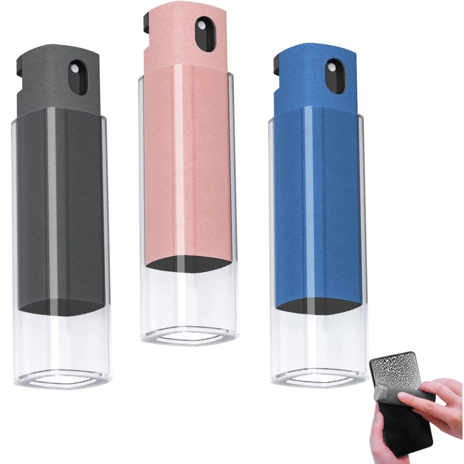 3Pcs Fingerprint Proof Screen Cleaner Tool, 3-in-1Touchscreen Mist Cleaner Spray,Fingerprint-Proof Spray Bottle and Wipe Cleaner for All Phones and Electronic,3 Colors