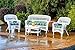 4 Piece Outdoor Patio Garden Furniture in Coastal White Wicker Seating Set