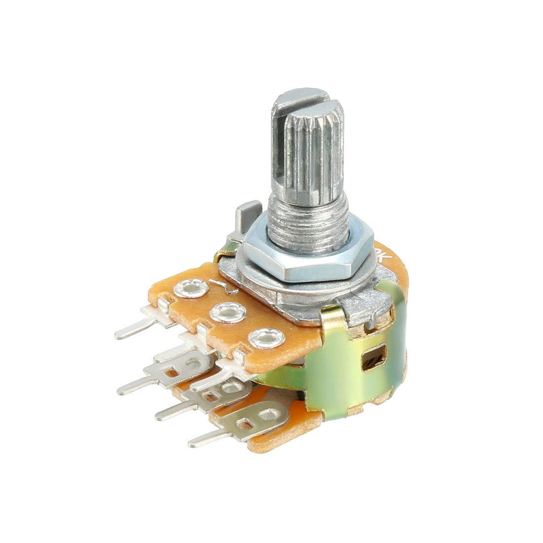 Potentiomètre Double 20K Ohm WH148 - Film Carbone Conique 6 Broches - Pour Montage Sur Circuit Imprimé - Marque Uxcell