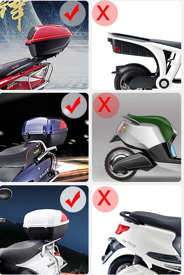 Top Case Moto，Top Case Scooter， Coffre de Rangement Universel pour Bagages, Coffre supérieur 36 L avec matériel de Montage pour Scooter/cyclomoteur (Couleur : b