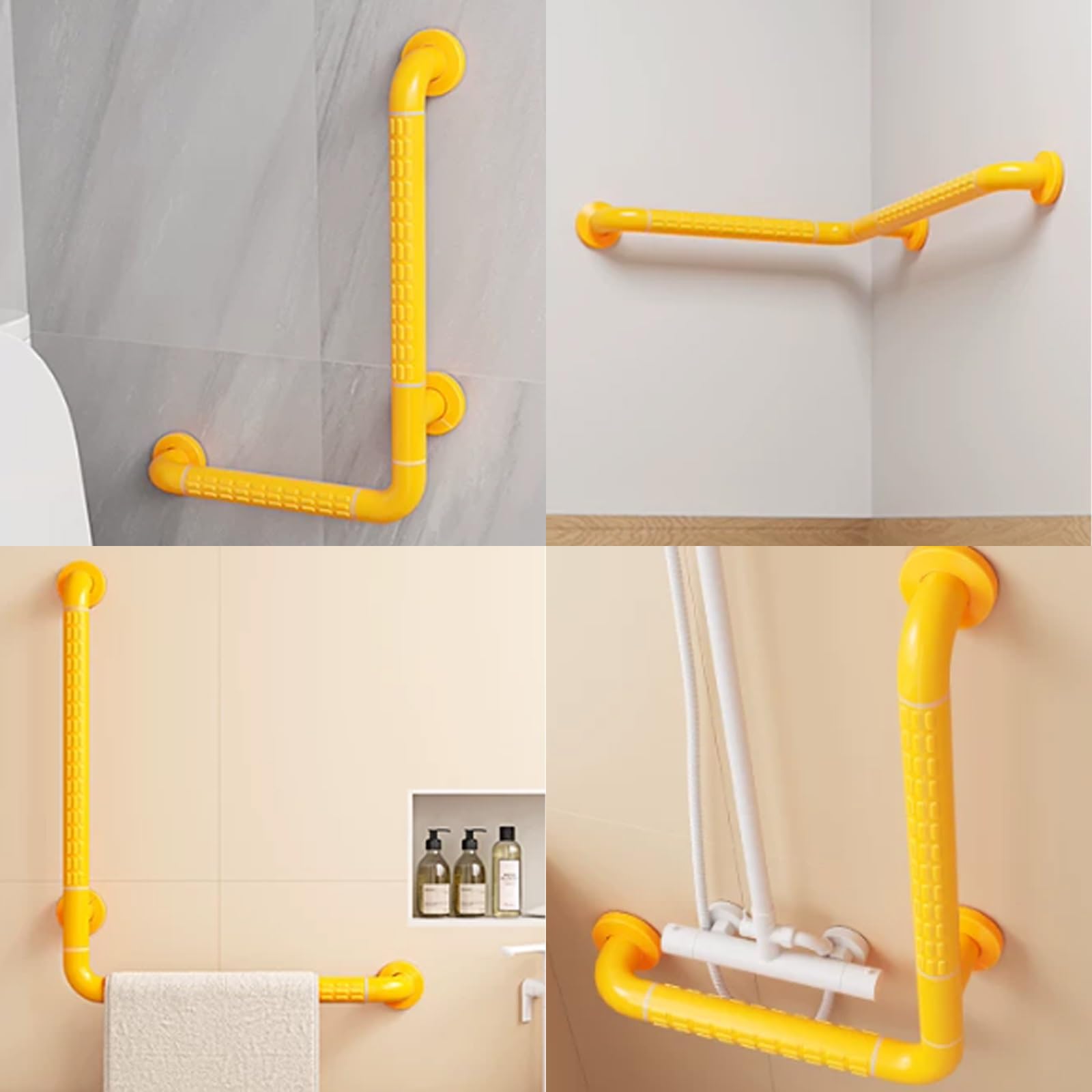 Maniglione Di Sicurezza per Doccia – Corrimano Antiscivolo per Anziani E Disabili – Maniglia Robusta In Acciaio Inox(White,70 * 70cm)