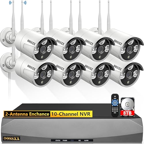 Miniatura 10 de Antenas Duales para Wi-Fi Mejorado con IA de Detección Humana 2K 3.0MP Sistema de Cámara de Seguridad Inalámbrica, Kits de DVR de Vigilancia con