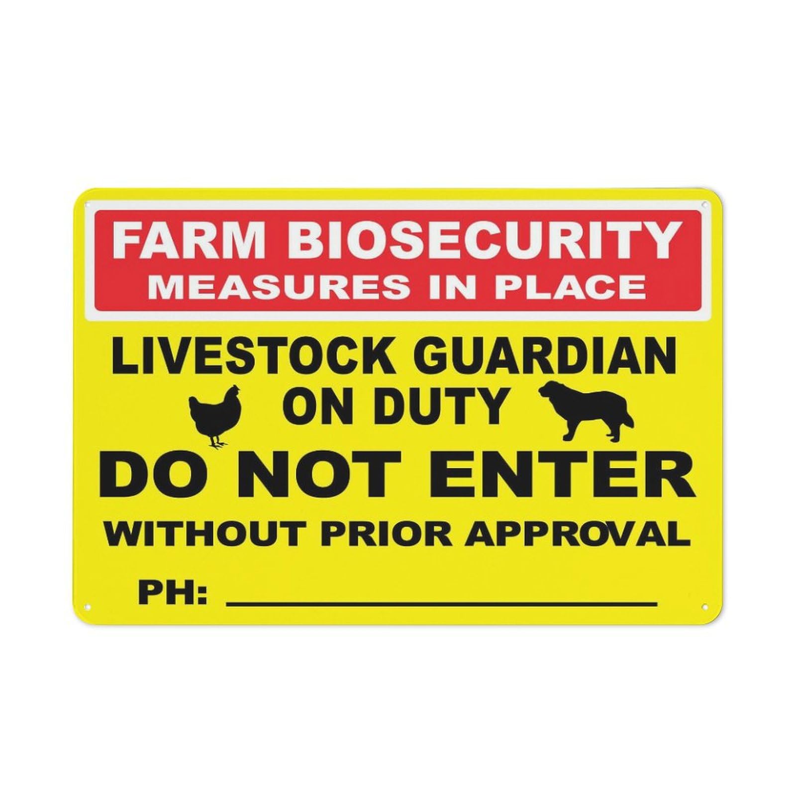 Xewazd A1929 Vintage Metal Tin Sign Farm Biosecurity Livestock Guardian On Duty 8"X12" Aluminum Sign - Rust-Resistant, Weather-Durable, Easy To Mount