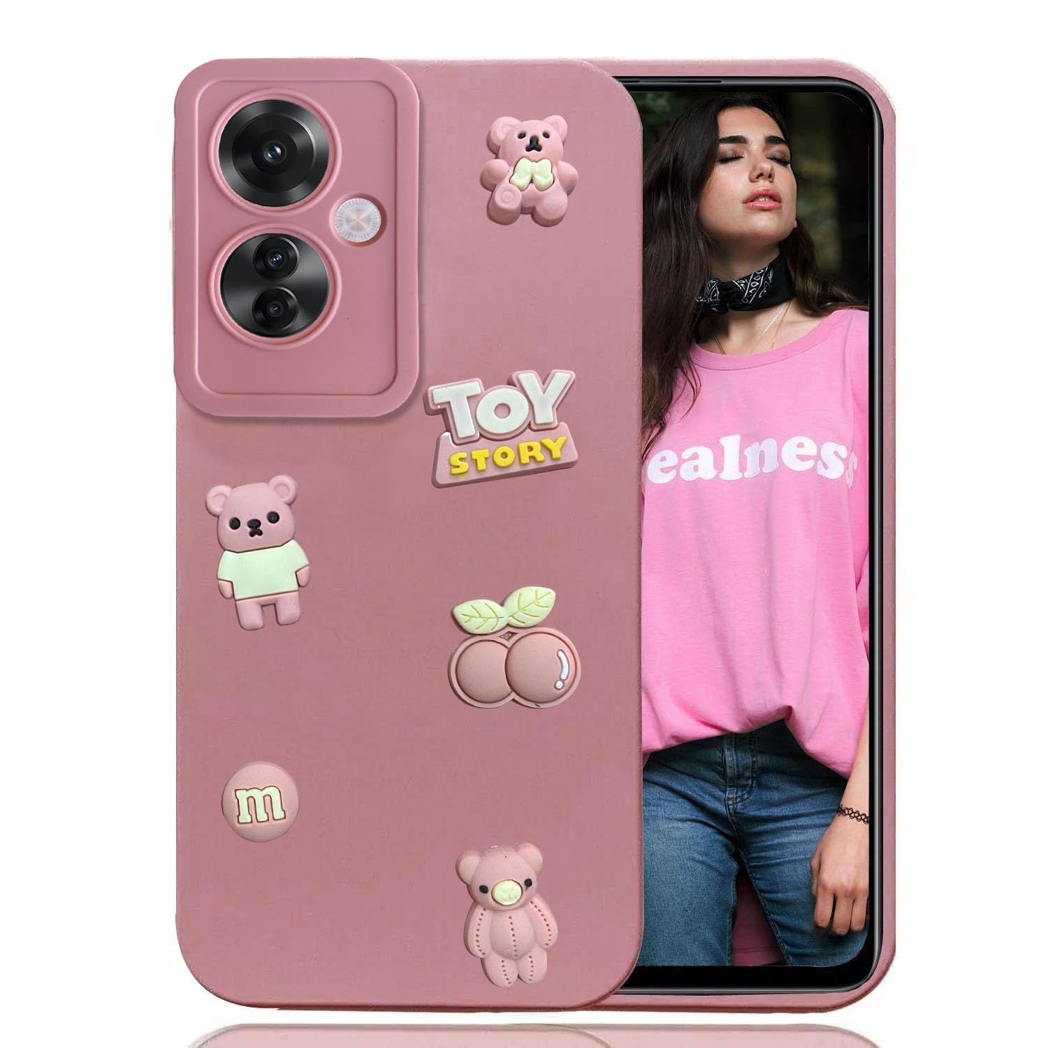 KC Back Cover for Oppo F25 Pro 5G, 3D Cute Cartoon Characters and Cherry Shockproof Soft Bumper Silicone Case with Camera Protection (Pink) (B0D1QVQ2W4) Amazon Price History, Amazon Price Tracker