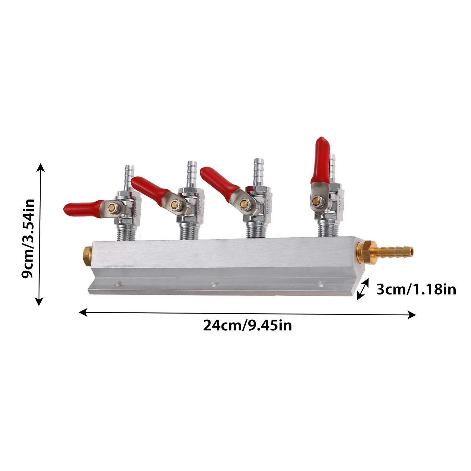 2/3/4 Way Brewing Gasverteiler CO2 Verteiler Splitter Integrierte Rückschlagventile Machen Brewing Werkzeug (Color : 4 Way)