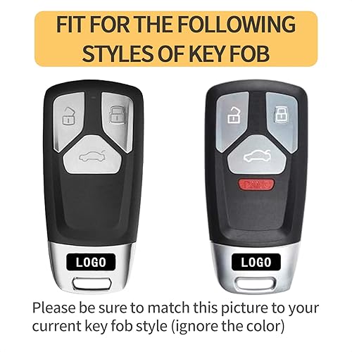 Miniatura 4 de TANGSEN Funda para llavero de TPU compatible con Audi A4L A5 Q5L Q7 S4 TT textura de fibra de carbono transparente de 3 y 4 botones (verde)