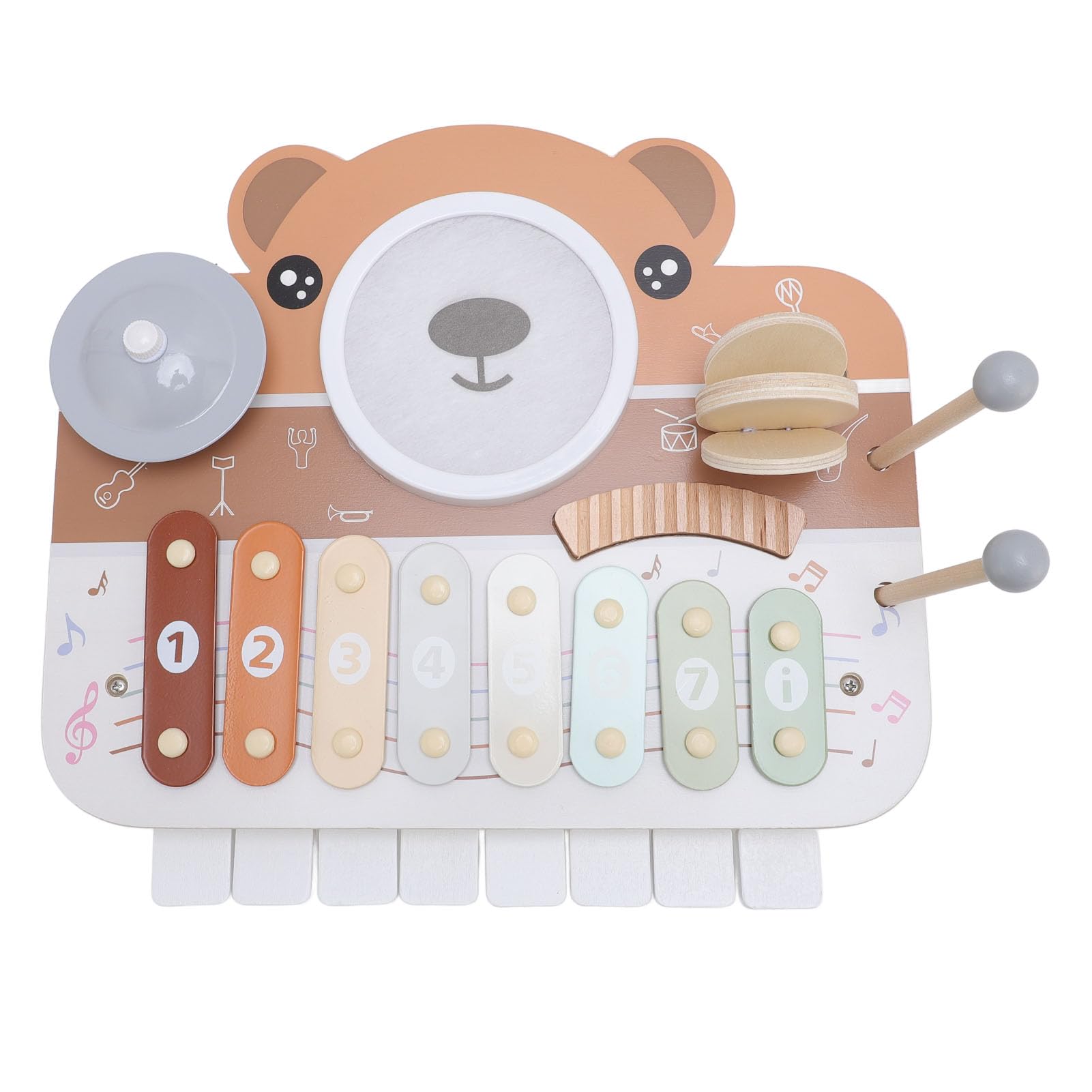 Generic Instrument Muzyczny dla Dzieci Zabawka Rozwijająca koordynację wzrokowo-ruchową dla Małych Dzieci Zawiera Młotki i Kastaniety Rozmiar 13,5 X 12,6 X 4,7 Cala