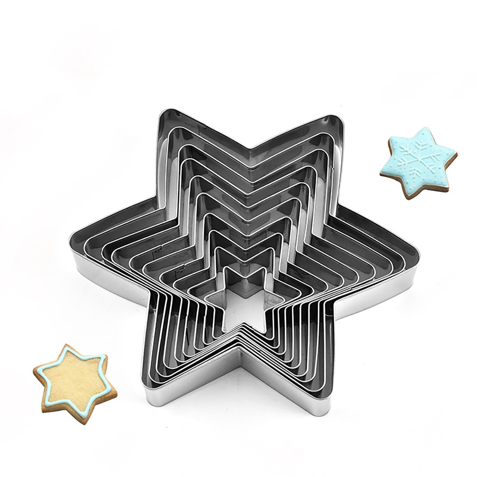 Shirene Cookie Cutters,10 Pcs Star Cookie Cutters Star Shape Biscuit Cutters Star Pastry Cutters For Baking Star Pastry Cutter For Birthdays,Christmas Biscuit Shapes