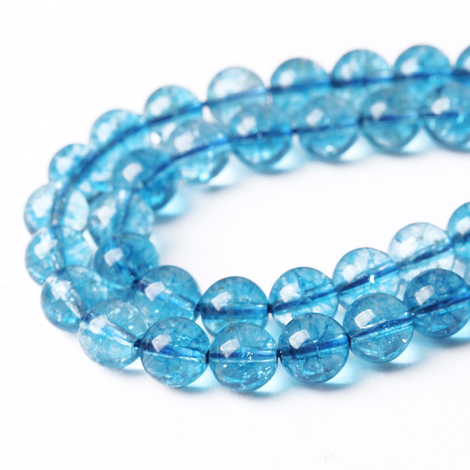 Amazon.co.jp: 45個 8mm ビーズ ブルー クリスタル クォーツ 宝石