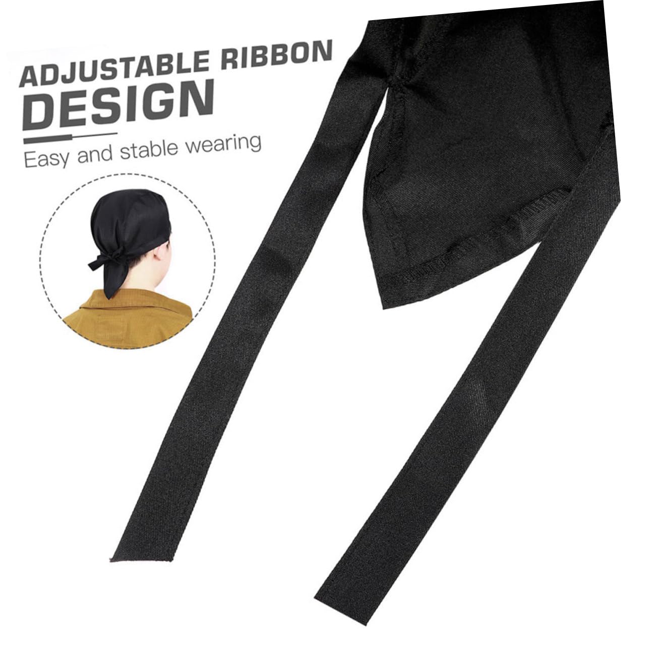Gorro de Cocinero de Restaurante Negro 9 Piezas de Algodón