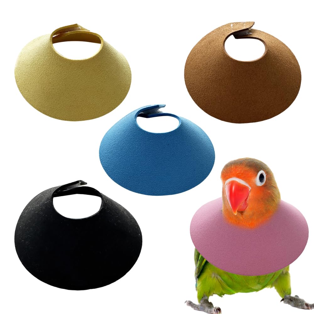 5PCS Bird Cone Collars, Pet Anti-bite Cones Birds Neck Protective Recovery Collar for Budgies Parrots Cockatiel Lovebirds Cockatoo