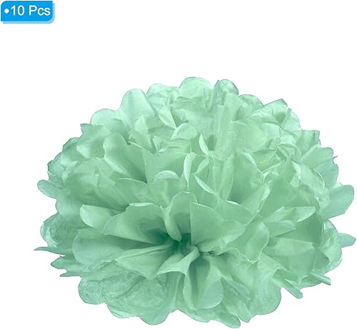 Miniatura 3 de PATIKIL Pompones de tela de 4 pulgadas, paquete de 10 bolas de flores de papel para boda, despedida de soltera, cumpleaños, despedida de soltera,