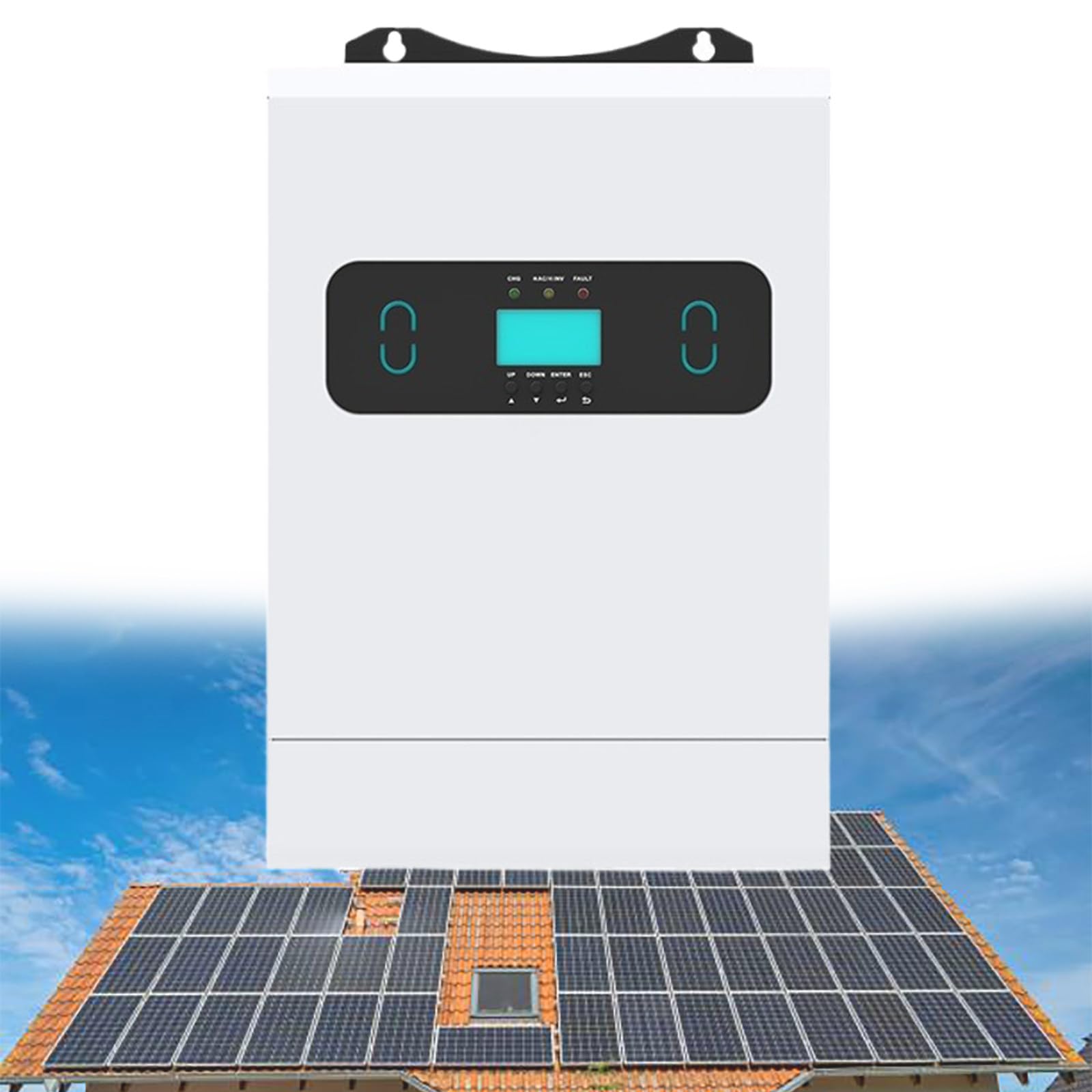 Inverter Solare Ibrido da 3000 W CC a 220 V CA, Inverter Solare a Onda Sinusoidale Pura con Regolatore di Carica Solare MPPT da 60 A, per Sistemi Fuori Rete,24V