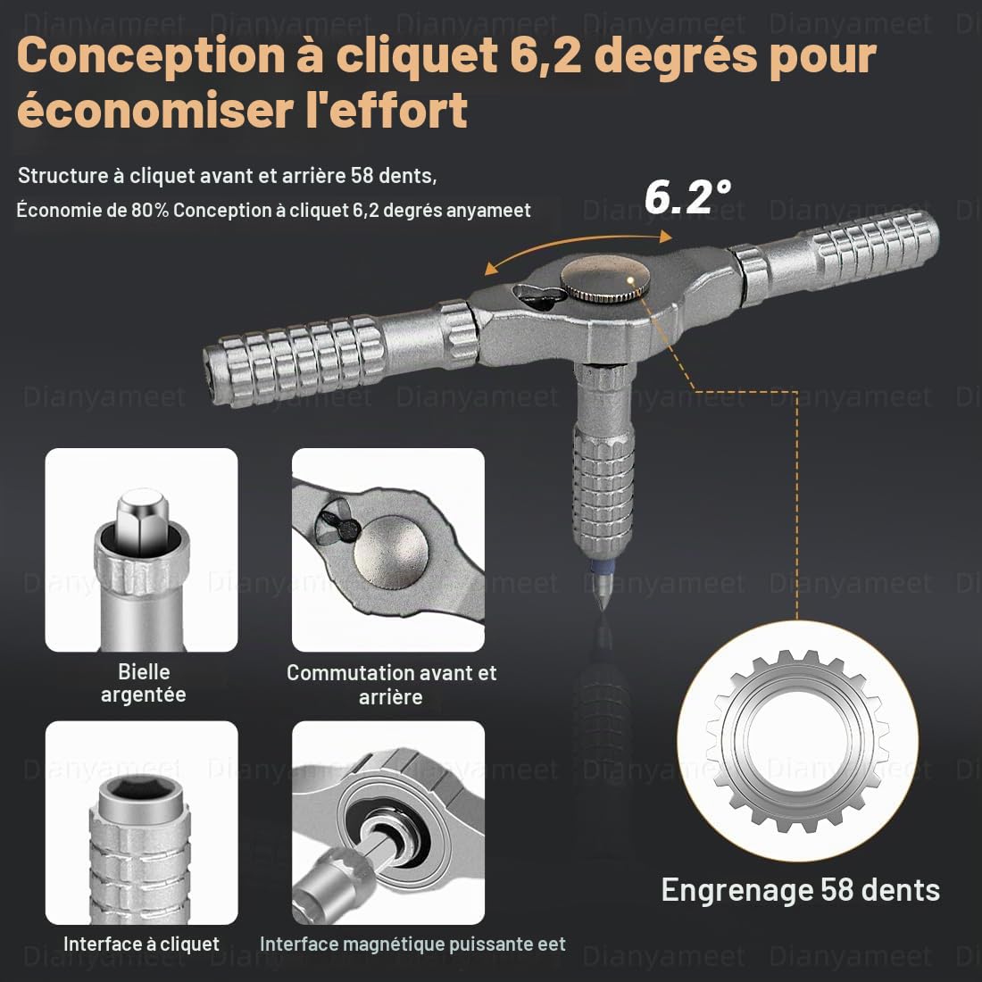 Jeu de tournevis à cliquet 79 en 1 - Jeu de tournevis magnétiques - Embouts en acier S2 - Arbre flexible - Convient pour ordinateurs, lunettes, vélos, montres, meubles et travaux de bricolage