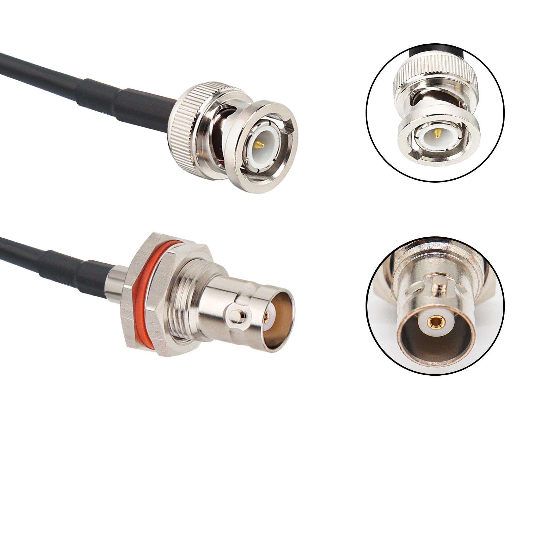 Amazon | Skweawert RG174ケーブル BNCオス→BNCメス同軸ケーブル 0.5