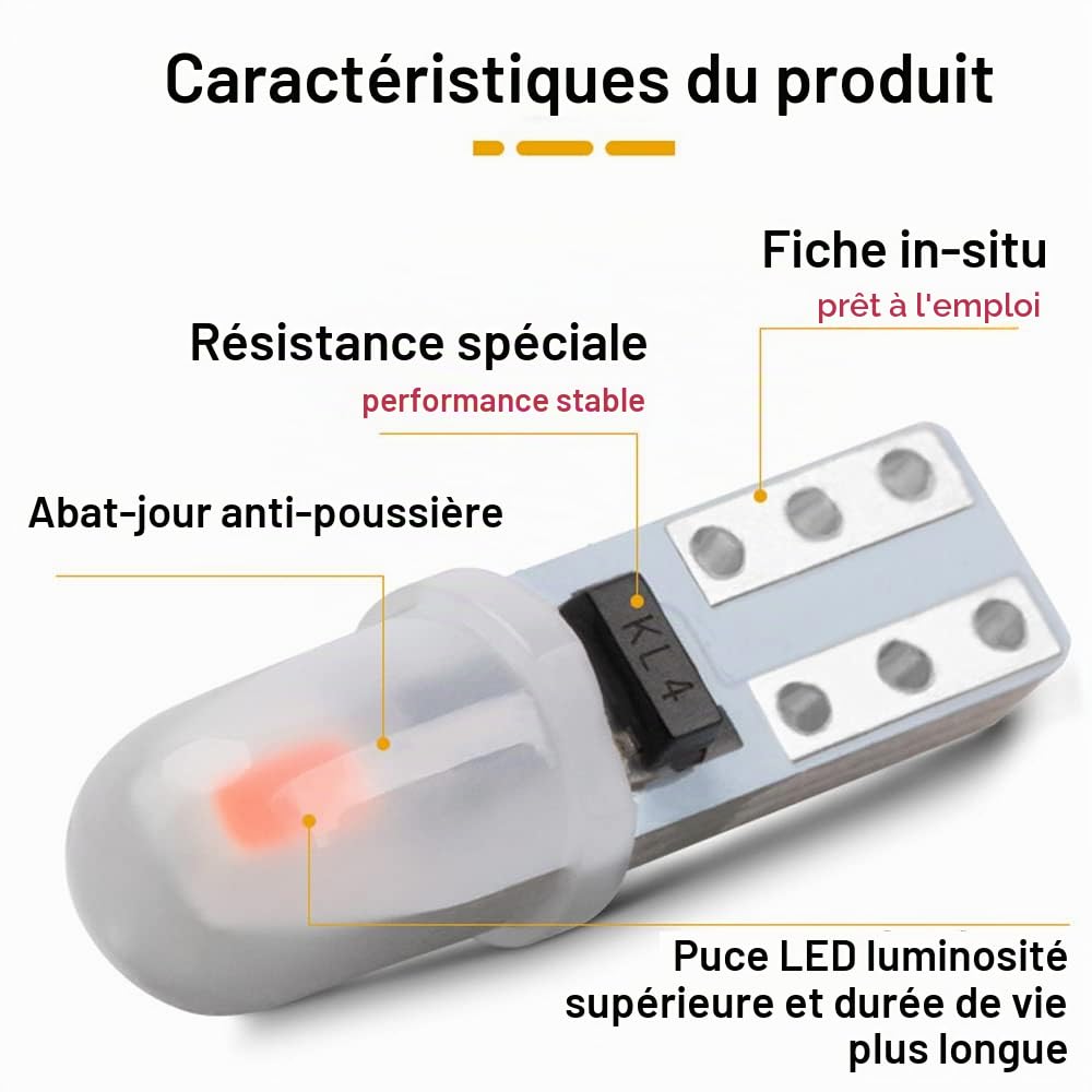 10 pièces DC 12V T5 ampoule LED pour voiture avec douille à verrouillage tournant pour tableau de bord, ampoules 2721, 27, 37 et 286, fiche PC74, kits de jauge de cluster intérieur (bleu)