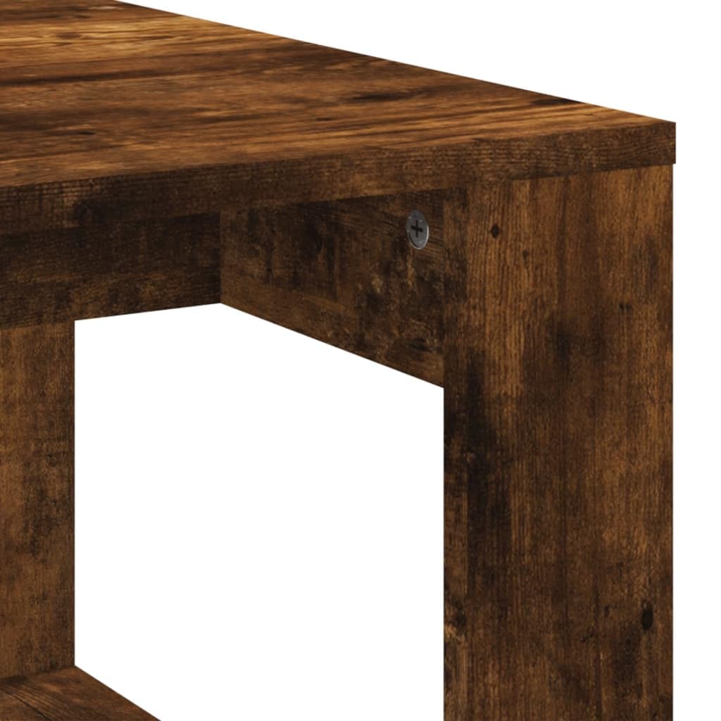 vidaXL Mesa de Centro Madera de ingeniería Roble Ahumado 102x50x35 cm, mesita de Centro, Mesa Auxiliar, Mesa de salón, mesita, mesita de sofá