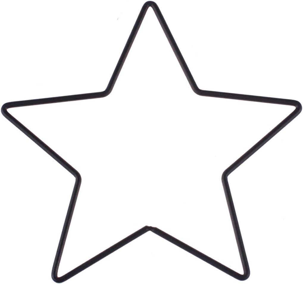 Glorex 6 1294 416 - Metal Frame Star for Crafts Approx. 20 cm Coated in Black Ideal for Dream Catchers, Macrame, Wall Decoration and Floristry