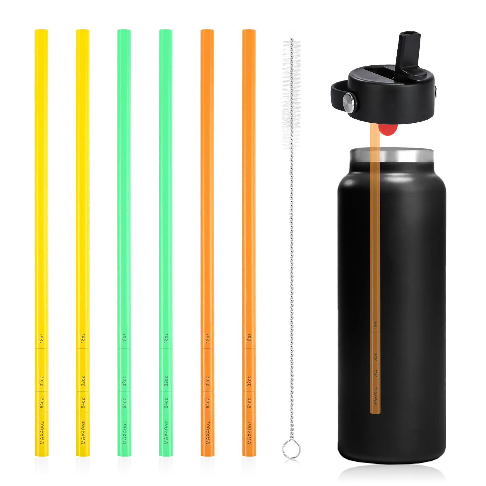 Amazon.co.jp: Hydro Flask広口ボトル32オンス交換用ストロー6本