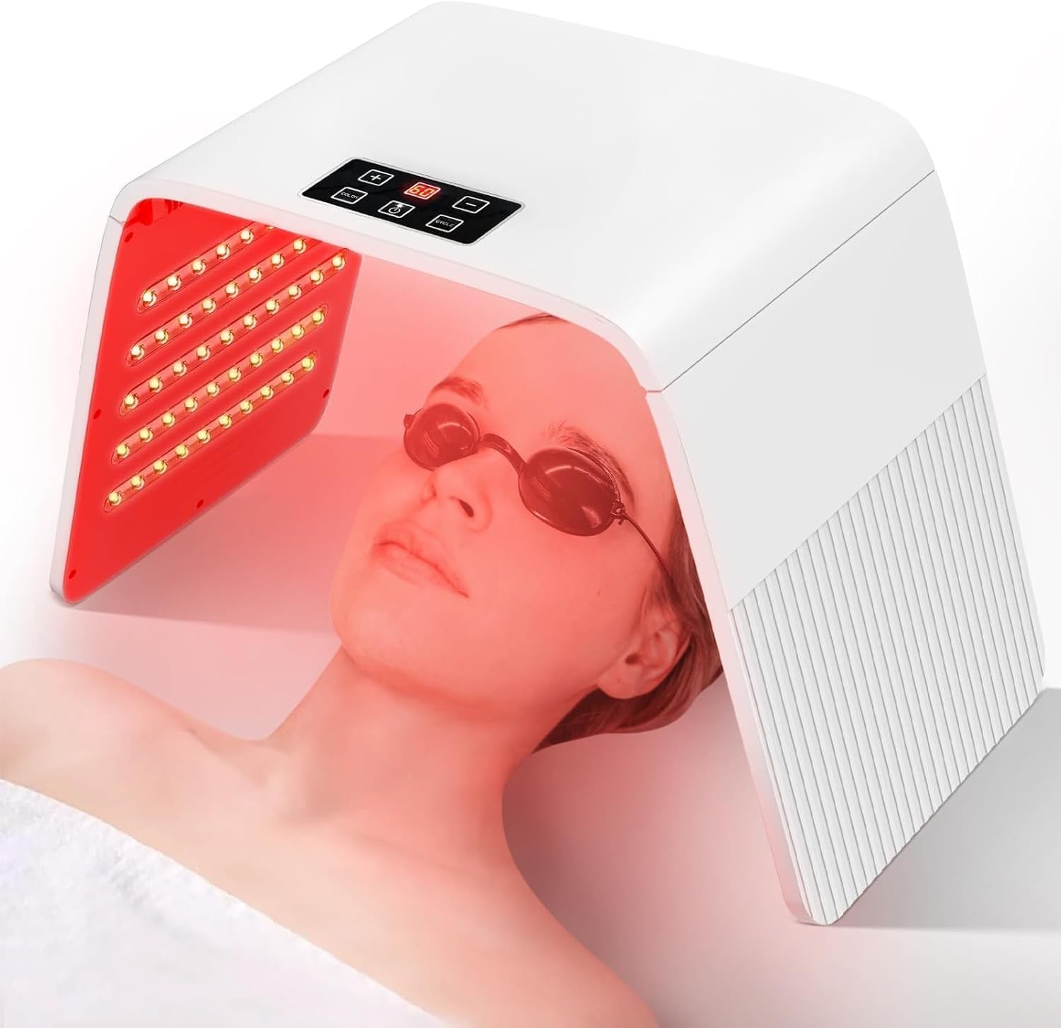 SOUNDCOUS Red-Light-Therapy, Red Light Therapy for Face, 7 Colors Facial Led Light Therapy Face Mask,SPA Equipment for Skincare at Home，Led Light Therapy Skin Care At Home