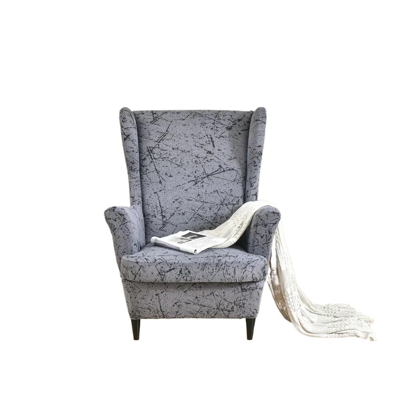 GCYEIDMA Wing Chair Slipcover Flower Wing Chair Cover Stretch Armchair Covers Removable Relax Sofa Slipcovers(Style-26)